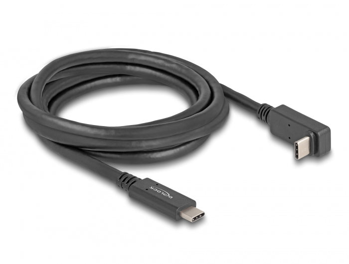 Delock USB 5 Gbps Kabel USB Type-C™ Stecker zu USB Type-C™ Stecker gewinkelt oben / unten 2 m 4K PD 60 W mit E-Marker