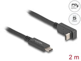 Delock USB 5 Gbps Kabel USB Type-C™ Stecker zu USB Type-C™ Stecker gewinkelt oben / unten 2 m 4K PD 60 W mit E-Marker