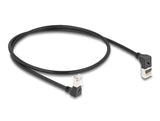 Delock RJ45 Netzwerkkabel Cat.6A S/FTP Slim 90° oben / unten gewinkelt 0,5 m schwarz
