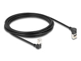 Delock RJ45 Netzwerkkabel Cat.6A S/FTP Slim 90° oben / unten gewinkelt 3 m schwarz