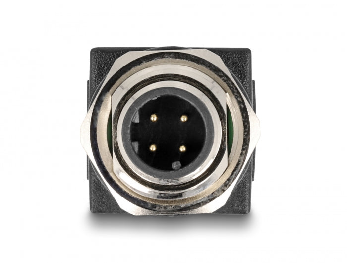 Delock M12 Adapter D-kodiert 4 Pin Stecker zu RJ45 Buchse gerade