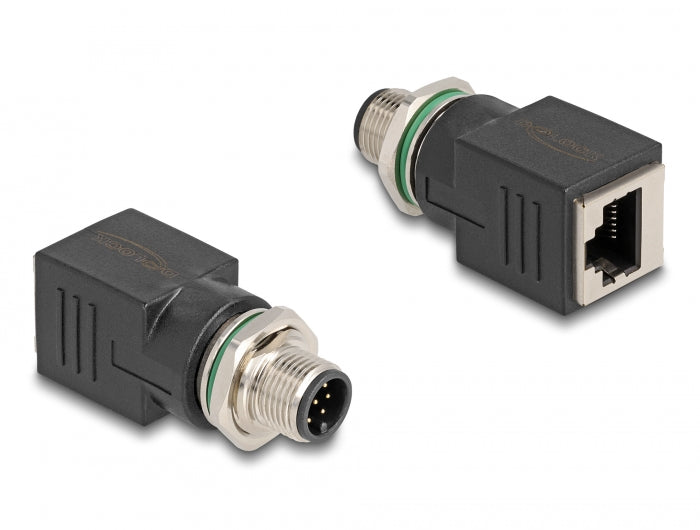 Delock M12 Adapter A-kodiert 8 Pin Stecker zu RJ45 Buchse gerade