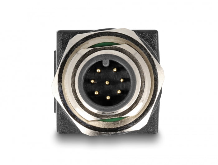 Delock M12 Adapter A-kodiert 8 Pin Stecker zu RJ45 Buchse gerade