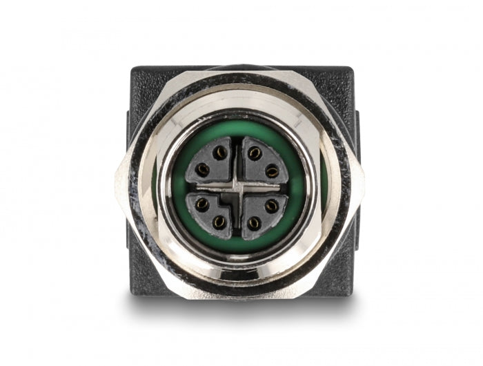 Delock M12 Adapter X-kodiert 8 Pin Buchse zu RJ45 Buchse gerade