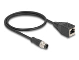Delock M12 Adapterkabel D-kodiert 4 Pin Stecker zu RJ45 Buchse 50 cm