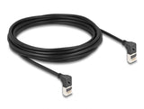 Delock RJ45 Netzwerkkabel Cat.6A S/FTP Slim 90° oben / oben gewinkelt 5 m schwarz