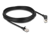 Delock RJ45 Netzwerkkabel Cat.6A S/FTP Slim 90° oben gewinkelt / gerade 5 m schwarz
