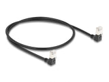 Delock RJ45 Netzwerkkabel Cat.6A S/FTP Slim 90° unten / unten gewinkelt 0,5 m schwarz