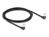Delock RJ45 Netzwerkkabel Cat.6A S/FTP Slim 90° unten / unten gewinkelt 2 m schwarz