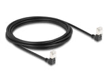 Delock RJ45 Netzwerkkabel Cat.6A S/FTP Slim 90° unten / unten gewinkelt 3 m schwarz