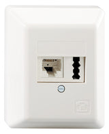 RUTENBECK Kombidose Cat3 AP RJ12/TAE rws IAE/UAE 8(6)-TAE 6 F+N Ap rw schräg