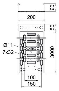 BETTERMANN Kabelrinne ST 60x200x0,75mm RKSM 620 FSK SW int.Verb Seitenl