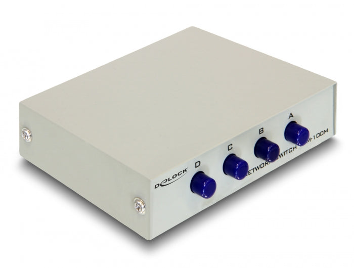 Delock Umschalter RJ45 5 Gigabit LAN 4 Port manuell bidirektional