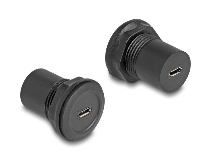 Delock USB 2.0 Typ Micro-B zu USB 2.0 Typ Micro-B Einbaubuchse schwarz