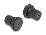 Delock USB 2.0 Typ Micro-B zu USB 2.0 Typ Micro-B Einbaubuchse schwarz