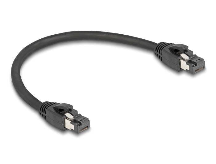 Delock RJ45 Netzwerkkabel Cat.8.1 S/FTP 25 cm bis 40 Gbps schwarz
