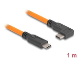 Delock USB 5 Gbps Kabel USB Type-C™ Stecker zu USB Type-C™ Stecker 90° gewinkelt für Tethered Shooting 1 m orange