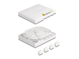 Delock LWL Anschlussdose FTTH zur Wandmontage für 4 x SC Simplex oder LC Duplex weiß