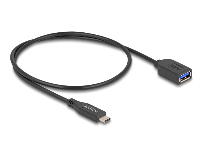 Delock USB 10 Gbps Kabel USB Type-C™ Stecker zu Typ-A Buchse 50 cm koaxial
