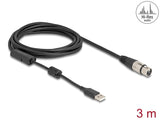 Delock High-Res Audio Konverterkabel XLR 3 Pin zu USB Type-A analog zu digital 3 m