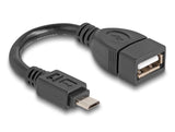 Delock USB 2.0 OTG Kabel Typ Micro-B Stecker zu Typ-A Buchse 11 cm