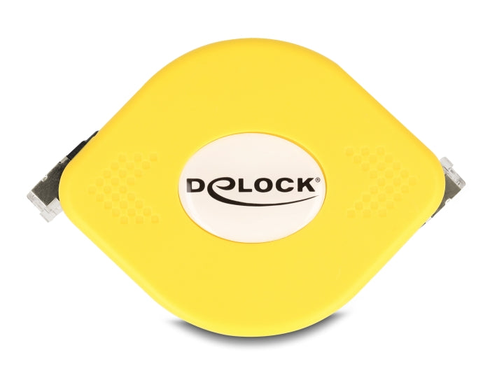 Delock RJ45 Aufrollkabel Cat.6A U/FTP 1,5 m schwarz / gelb