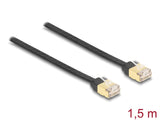 Delock RJ45 Aufrollkabel Cat.6A U/FTP 1,5 m schwarz / gelb