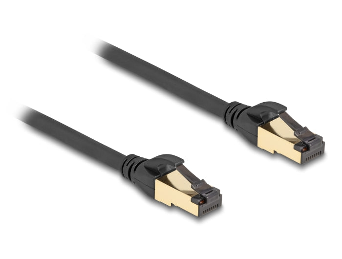 Delock RJ45 Netzwerkkabel Cat.6A Stecker zu Stecker S/FTP schwarz 50 cm mit Cat.7 Rohkabel Industrie und Outdoor tauglich