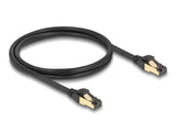 Delock RJ45 Netzwerkkabel Cat.6A Stecker zu Stecker S/FTP schwarz 1 m mit Cat.7 Rohkabel Industrie und Outdoor tauglich