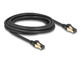 Delock RJ45 Netzwerkkabel Cat.6A Stecker zu Stecker S/FTP schwarz 3 m mit Cat.7 Rohkabel Industrie und Outdoor tauglich