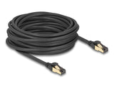 Delock RJ45 Netzwerkkabel Cat.6A Stecker zu Stecker S/FTP schwarz 10 m mit Cat.7 Rohkabel Industrie und Outdoor tauglich