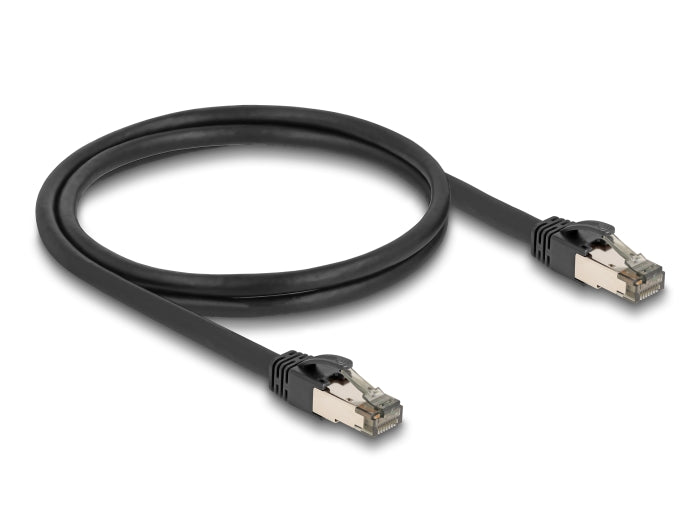 Delock RJ45 Netzwerkkabel Cat.6A U/FTP ultra flexibel mit innerem Metallmantel 1 m schwarz