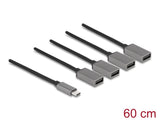 Delock 4 Port USB 2.0 Kabel-Hub mit USB Type-C™ Anschluss 60 cm