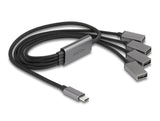 Delock 4 Port USB 2.0 Kabel-Hub mit USB Type-C™ Anschluss 60 cm