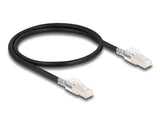 Delock RJ45 Netzwerkkabel Cat.6A S/FTP mit Secure Clips Set 0,5 m schwarz