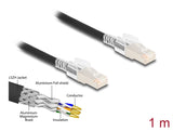 Delock RJ45 Netzwerkkabel Cat.6A S/FTP mit Secure Clips Set 1 m schwarz