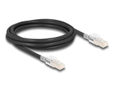 Delock RJ45 Netzwerkkabel Cat.6A S/FTP mit Secure Clips Set 2 m schwarz