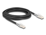 Delock RJ45 Netzwerkkabel Cat.6A S/FTP mit Secure Clips Set 3 m schwarz