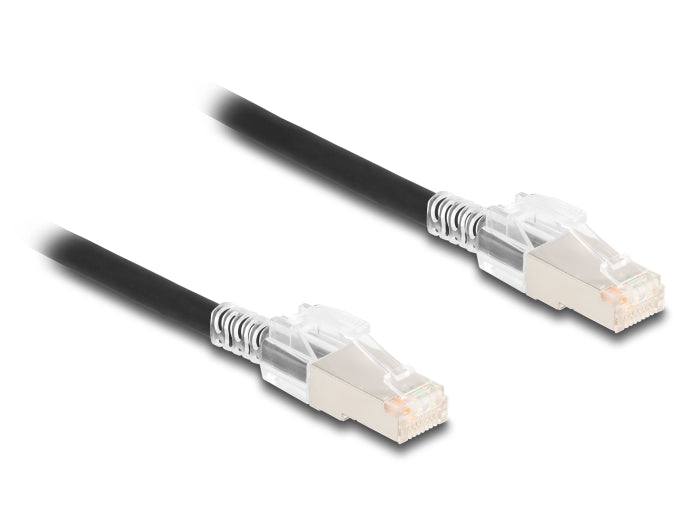 Delock RJ45 Netzwerkkabel Cat.6A S/FTP mit Secure Clips Set 5 m schwarz