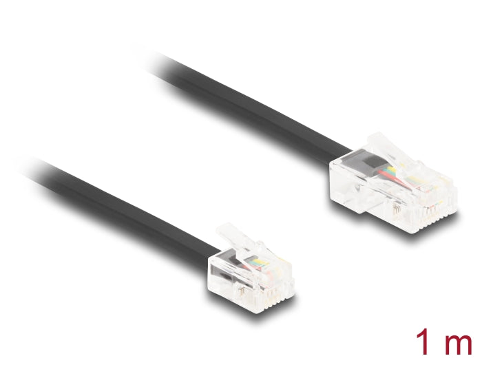 Delock Telefonkabel RJ45 Stecker zu RJ11 Stecker schwarz 1 m