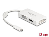 Delock Adapter USB Type-C™ Stecker > VGA / HDMI / DVI Buchse weiß
