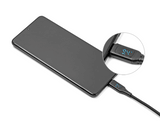 Delock USB 2.0 Daten- und Schnellladekabel USB Type-C™ + USB Typ-A Stecker zu USB Type-C™ Stecker PD 3.1 140 W mit Leistungsanzeige 1,20 m