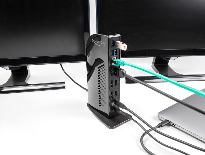 Delock USB Type-C™ Triple Display Dockingstation mit DisplayLink® 4K / USB Hub / LAN / SD / Audio / PD 96 W
