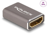 Delock HDMI Adapter Buchse zu Buchse 8K 60 Hz grau Metall