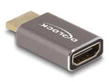 Delock HDMI Adapter Stecker zu Buchse 8K 60 Hz grau Metall