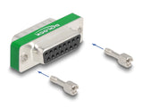 Delock HF/EMI Entstörfilter D-Sub 15 Pin Stecker zu Buchse mit Tiefpass kapazitiv