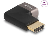 Delock HDMI Adapter Stecker zu Buchse 90° rechts gewinkelt 8K 60 Hz grau Metall
