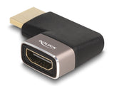 Delock HDMI Adapter Stecker zu Buchse 90° rechts gewinkelt 8K 60 Hz grau Metall