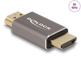 Delock HDMI Adapter Stecker zu Stecker 8K 60 Hz grau Metall