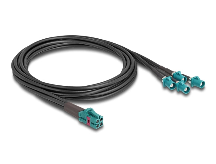 Delock Kabel Mini FAKRA Z Buchse quad zu 4 x FAKRA Z Stecker B-Typ